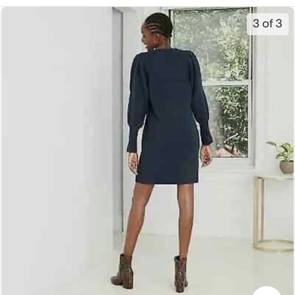 NWOT A New Day Blue Puff Sleeve Sweater Dress XS - Picture 3 of 7